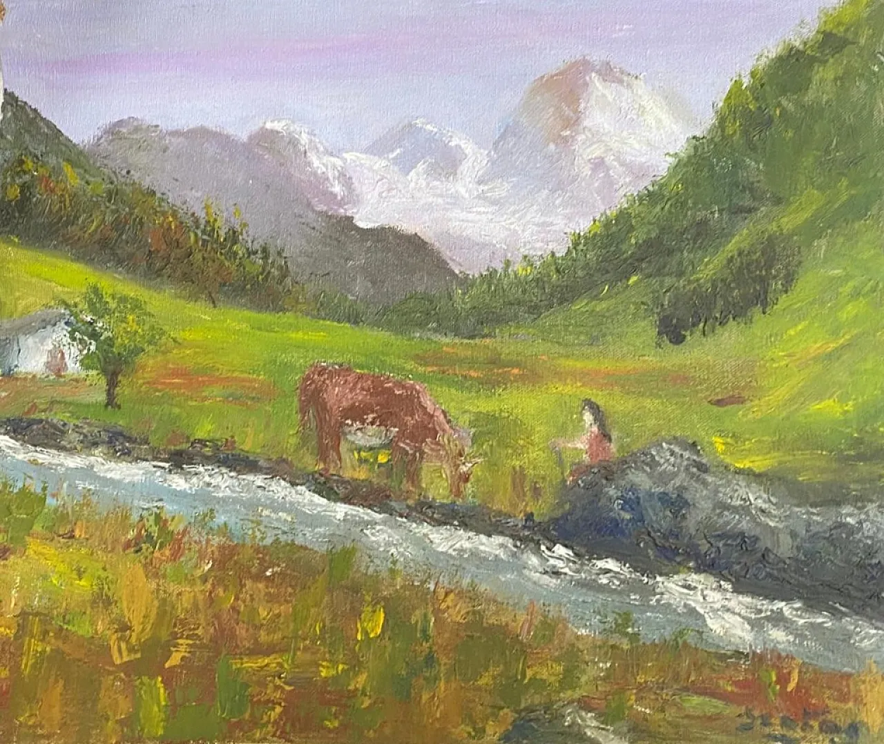 Oil painting on canvas signed Dalla, 90s 2