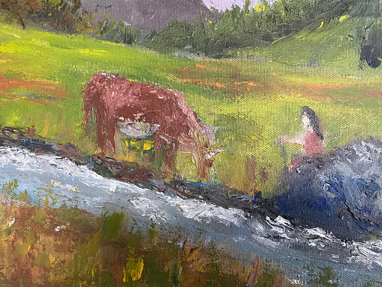 Oil painting on canvas signed Dalla, 90s 3