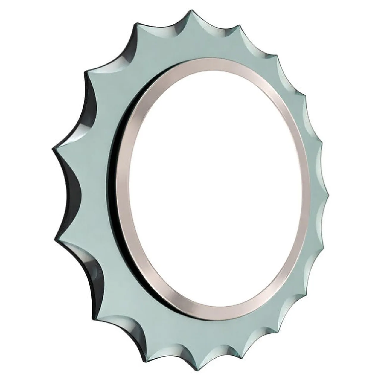 Specchio rotondo turchese a forma di sole stile Fontana Arte, anni '60 8