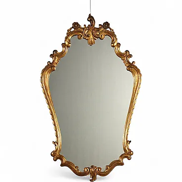 Specchiera in legno intagliato e dorato, primo '900