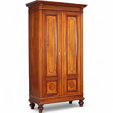 Armadio impiallacciato in mogano e altri legno, primo '900