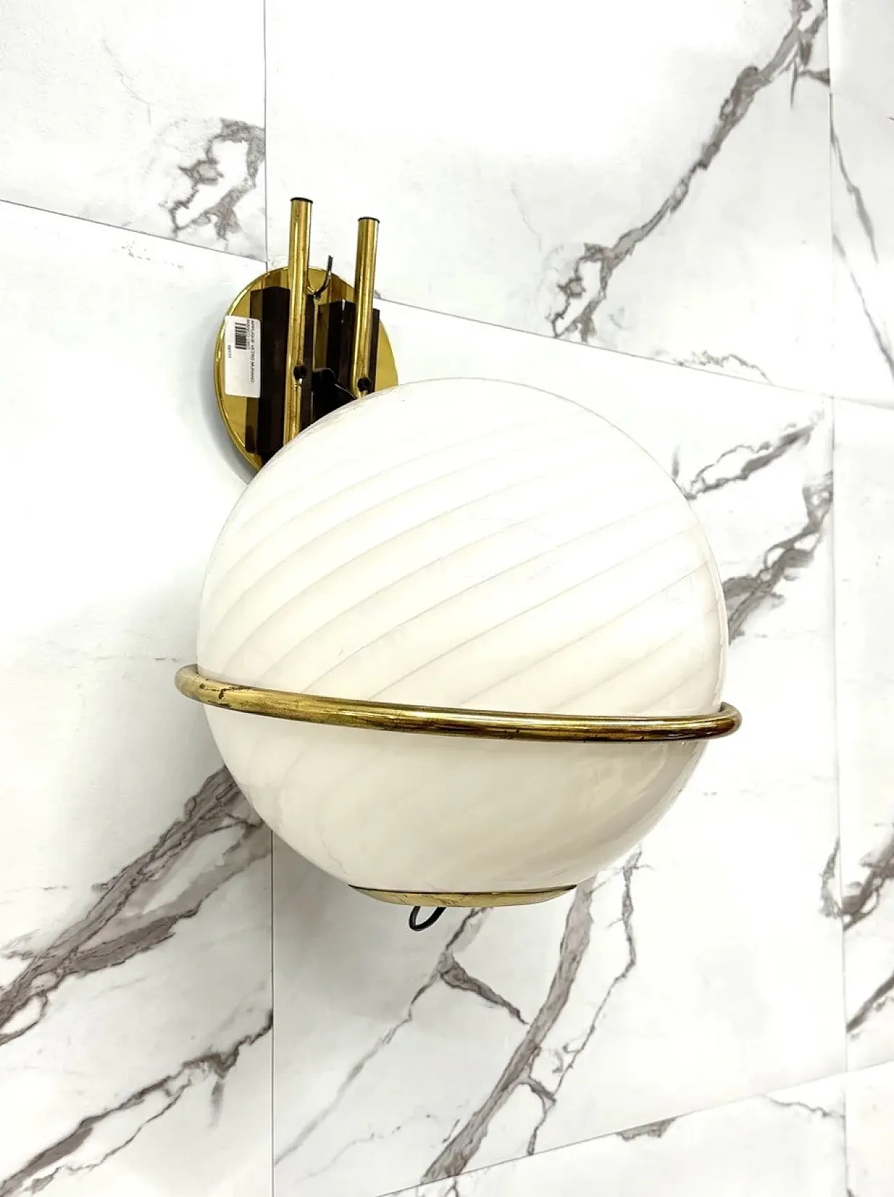 Wall lamp in brass and Murano glass, 1970s 2