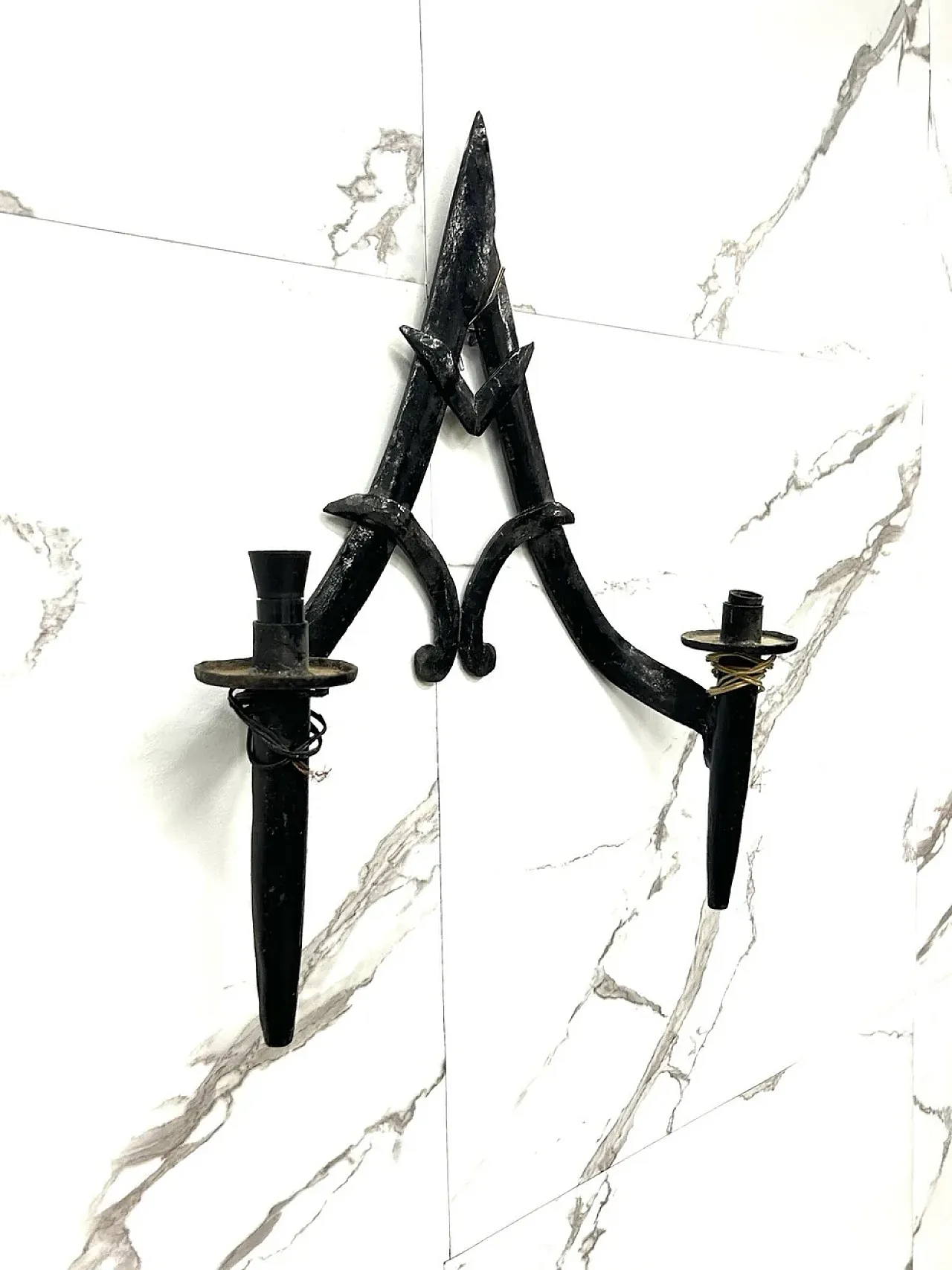 Medieval style wall lamp, late 19th century 4