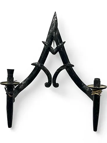 Medieval style wall lamp, late 19th century