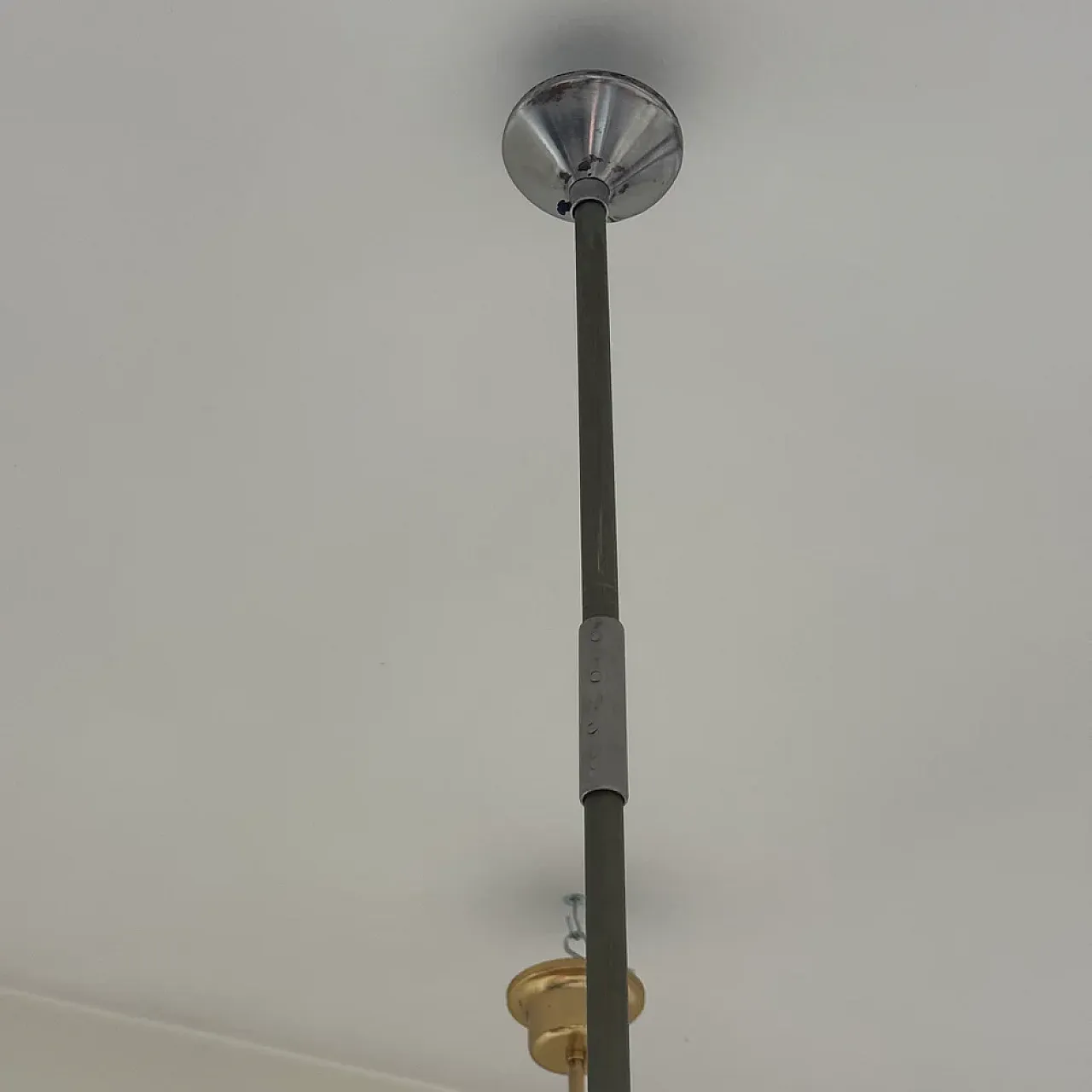 9-light metal and glass chandelier, 1970s 6