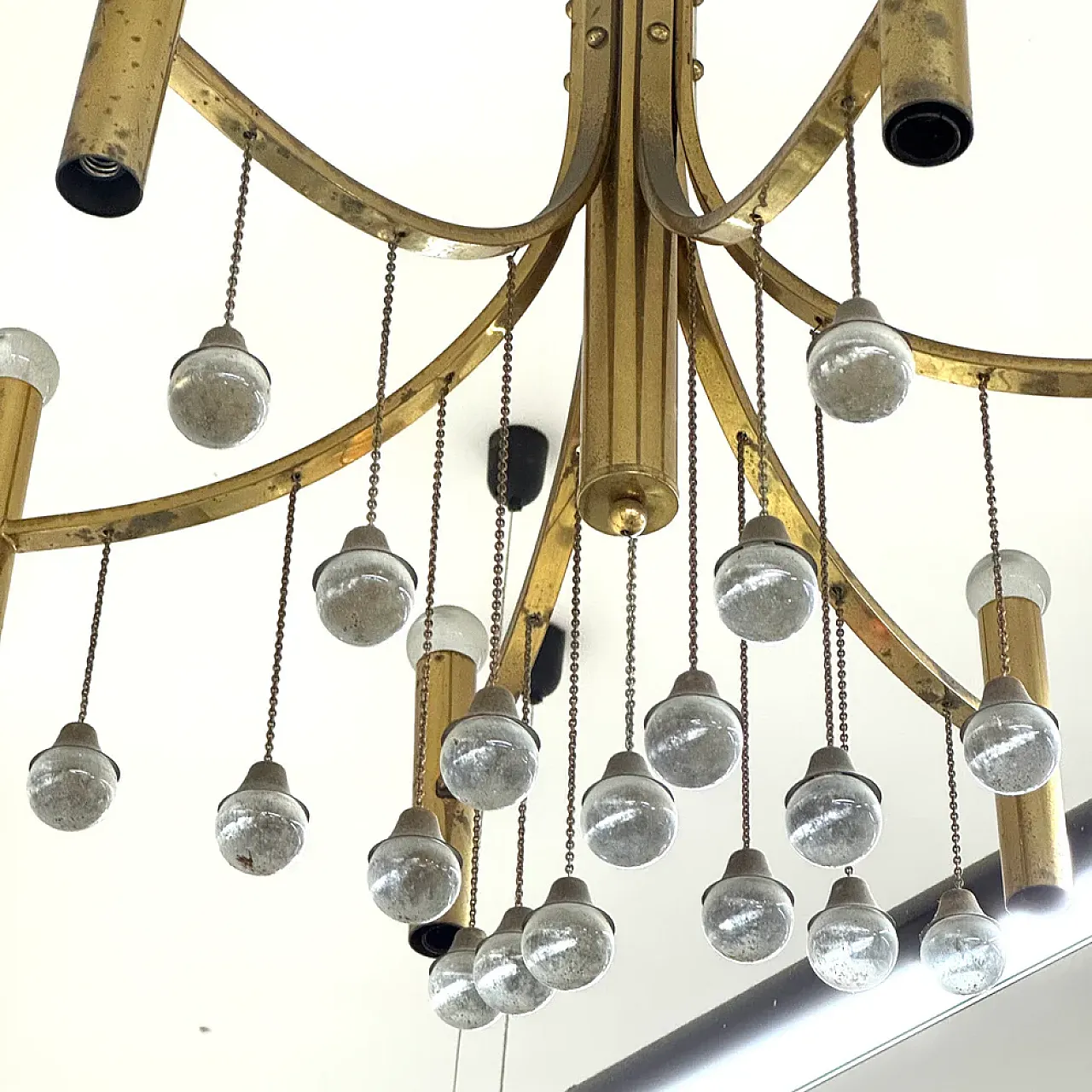 Brass chandelier by Gaetano Sciolari, late 20th century 2