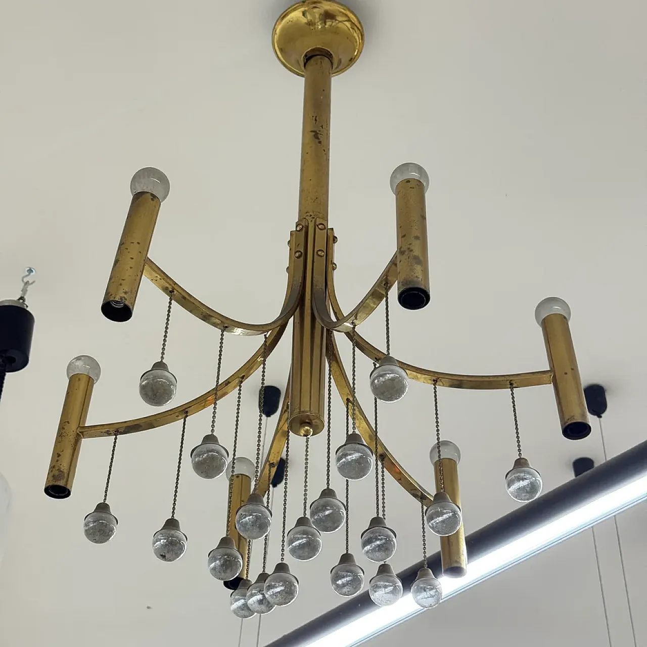 Brass chandelier by Gaetano Sciolari, late 20th century 3