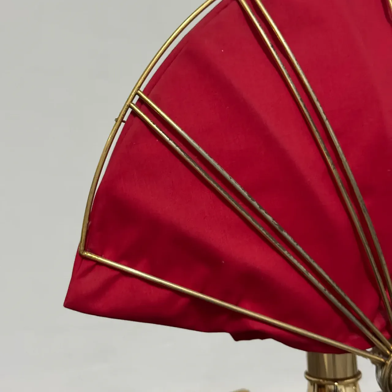 Pair of brass fan table lamps, 1970s 5