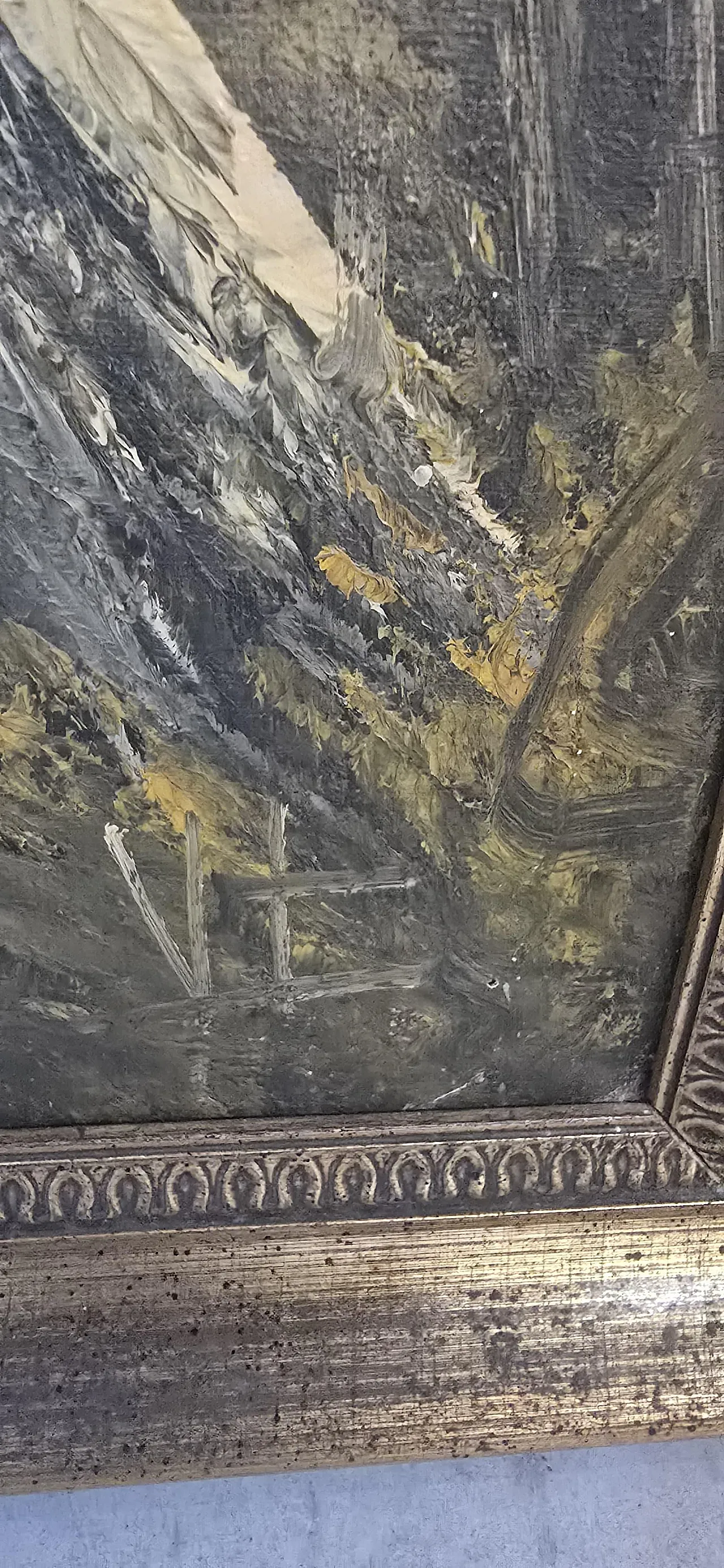 Autumn Landscape, painted with gilded frame, 1970s 4