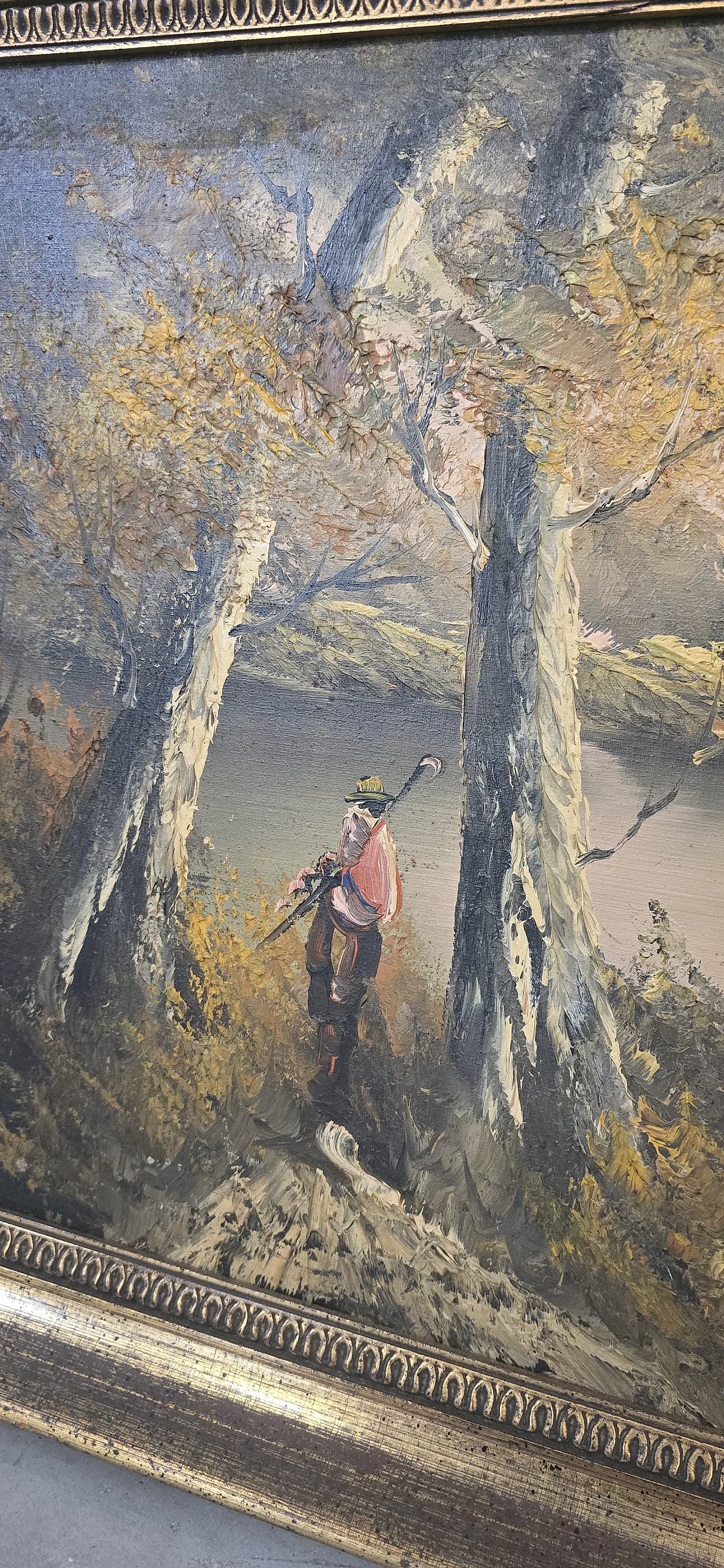 Autumn Landscape, painted with gilded frame, 1970s 8