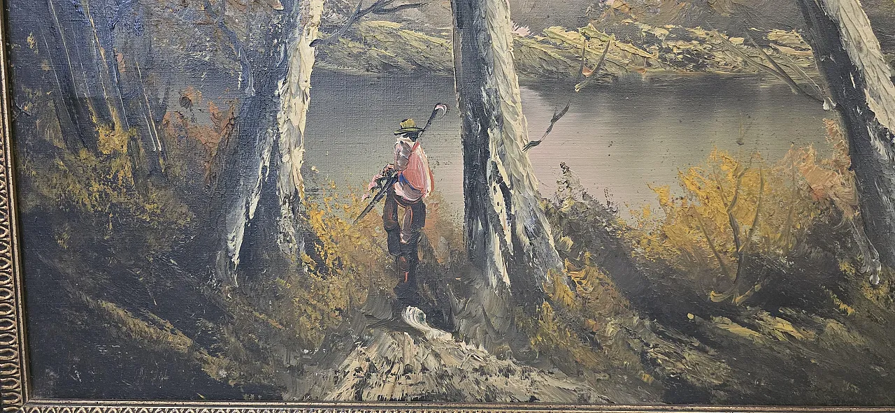 Autumn Landscape, painted with gilded frame, 1970s 9