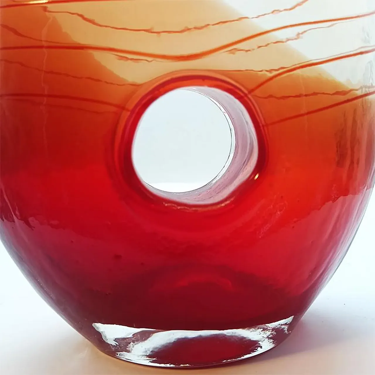 Vaso in vetro di Murano lavorato a mano, anni '70 5