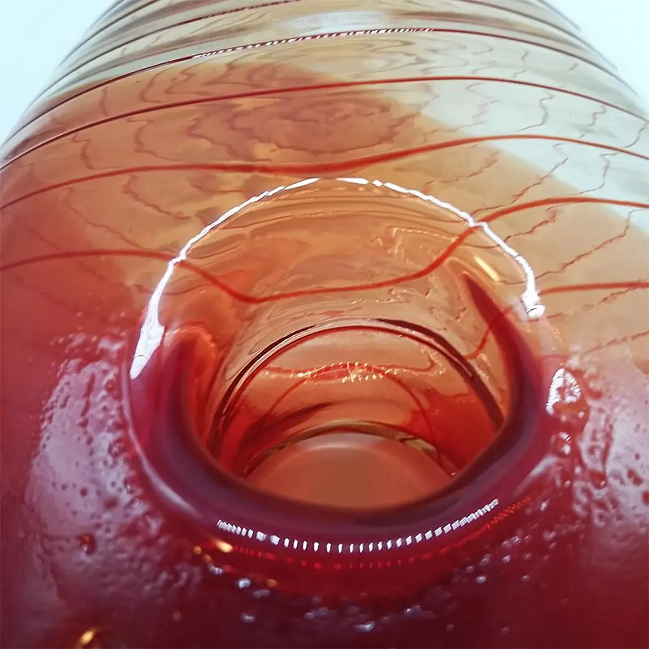 Vaso in vetro di Murano lavorato a mano, anni '70 6