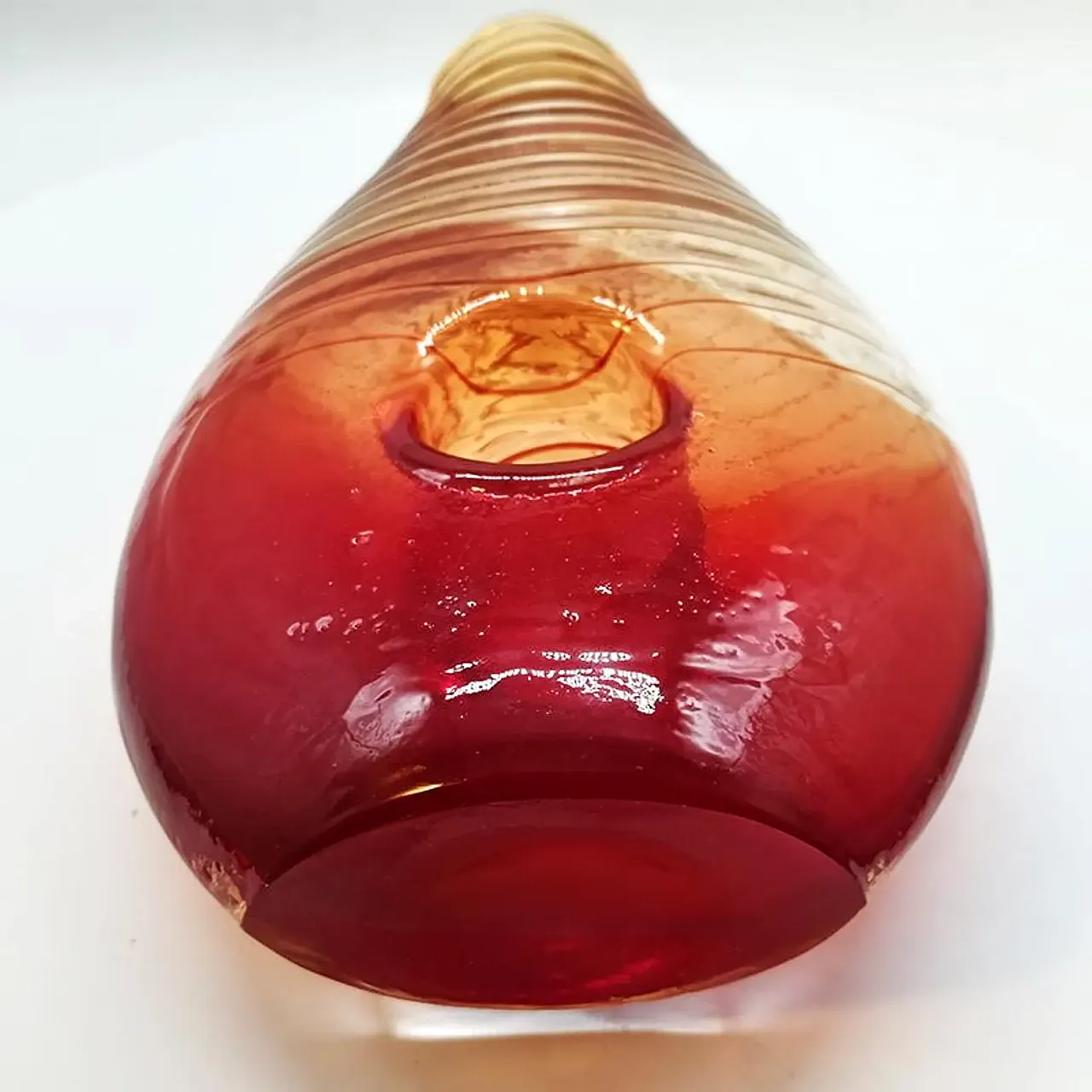 Vaso in vetro di Murano lavorato a mano, anni '70 7