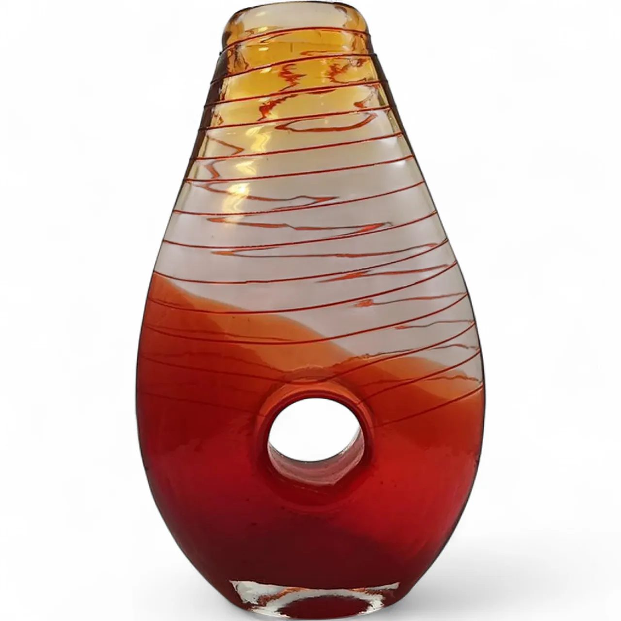 Vaso in vetro di Murano lavorato a mano, anni '70 8