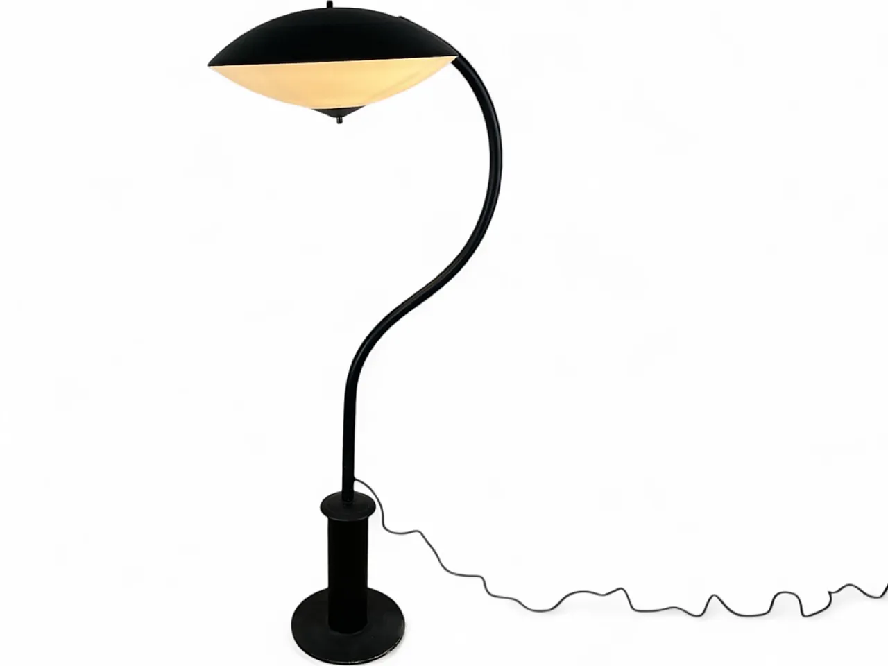 Metal and glass Disc floor lamp, 1960s 13