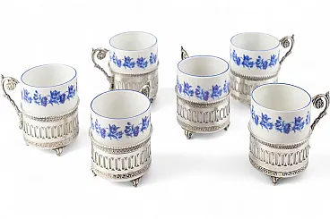 6 800 Silver and porcelain shot glasses, early 20th century