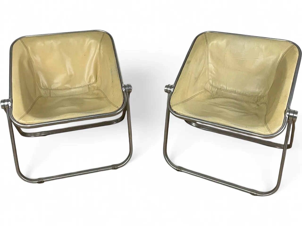 Pair of Plona armchairs by G. Piretti for Anonima Castelli, 1970s 11