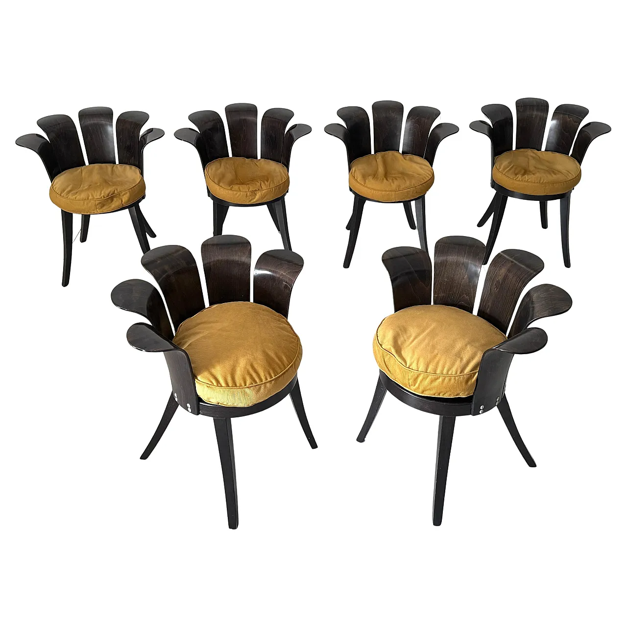 6 Flower chairs by Miro Harold, 1980s 1
