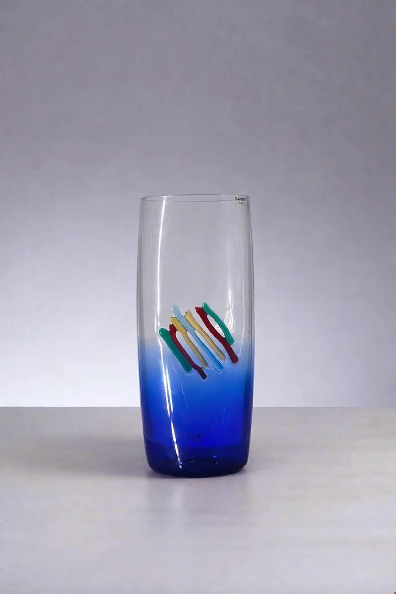 Blue Murano vase by Alfredo Barbini, late 20th century 2