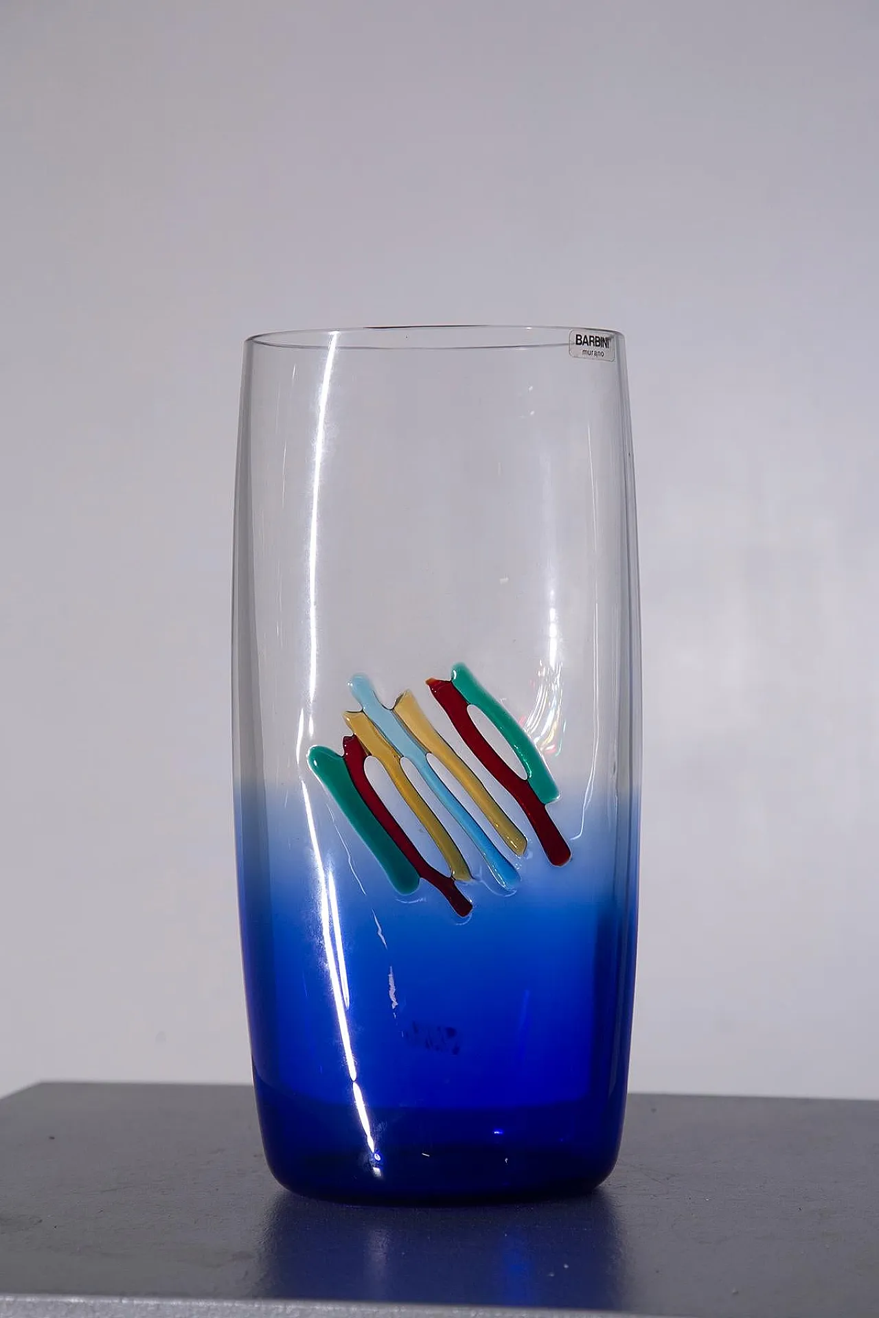 Blue Murano vase by Alfredo Barbini, late 20th century 3