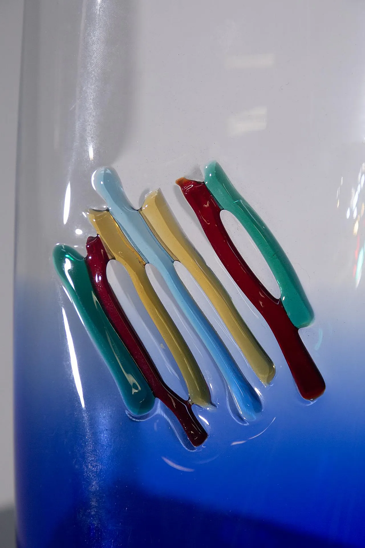 Blue Murano vase by Alfredo Barbini, late 20th century 5