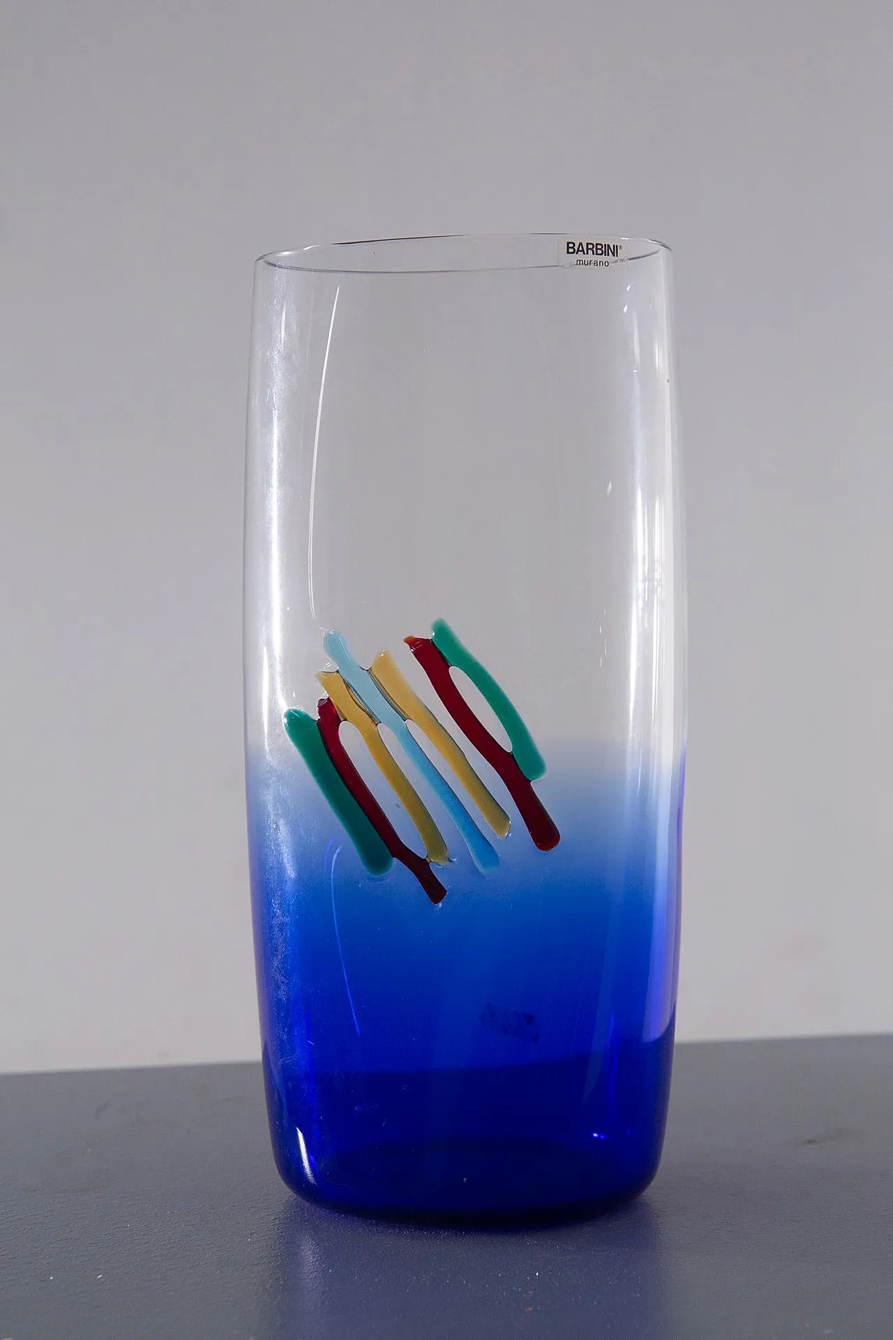 Blue Murano vase by Alfredo Barbini, late 20th century 10
