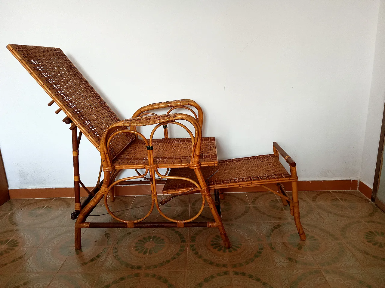 Rattan chaise armchair by Bonacina, 1930s 2
