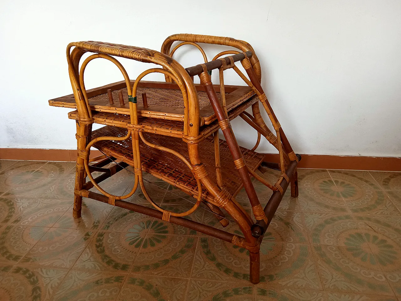 Rattan chaise armchair by Bonacina, 1930s 3