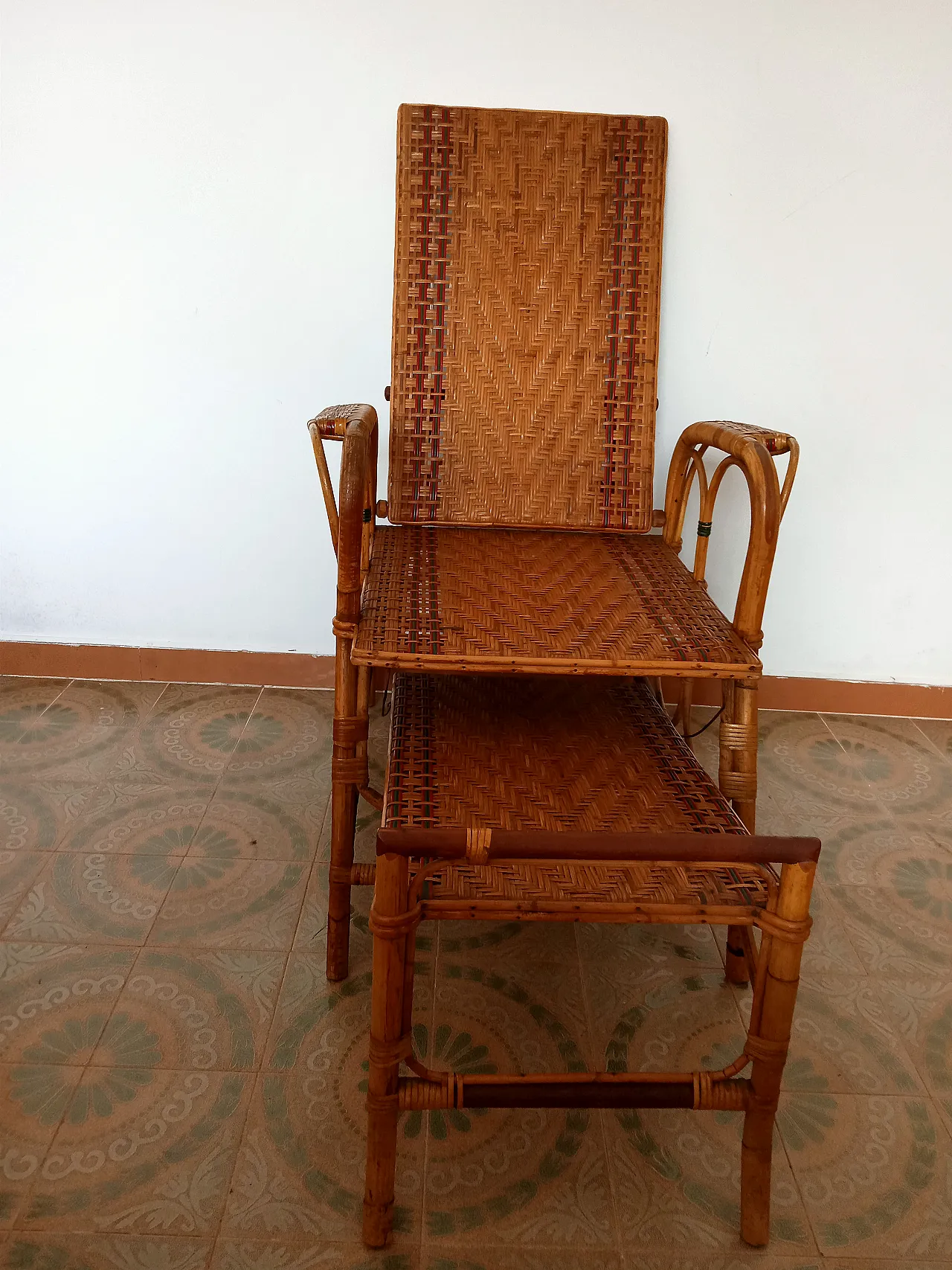 Rattan chaise armchair by Bonacina, 1930s 4