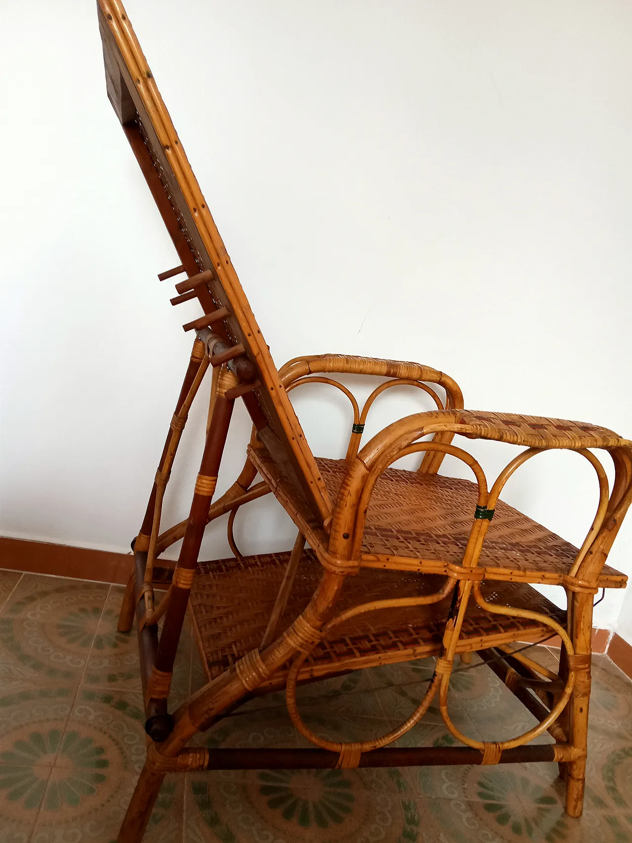 Rattan chaise armchair by Bonacina, 1930s 7