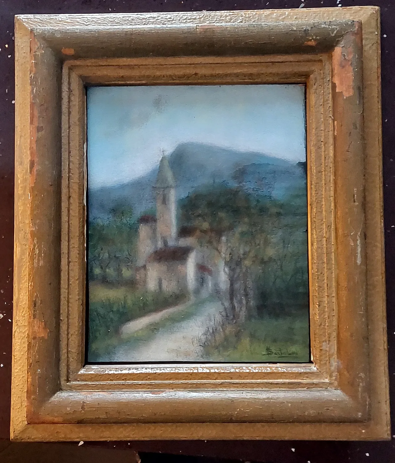 Landscape by Bartalini, pastel on paper with frame, 20th century 1
