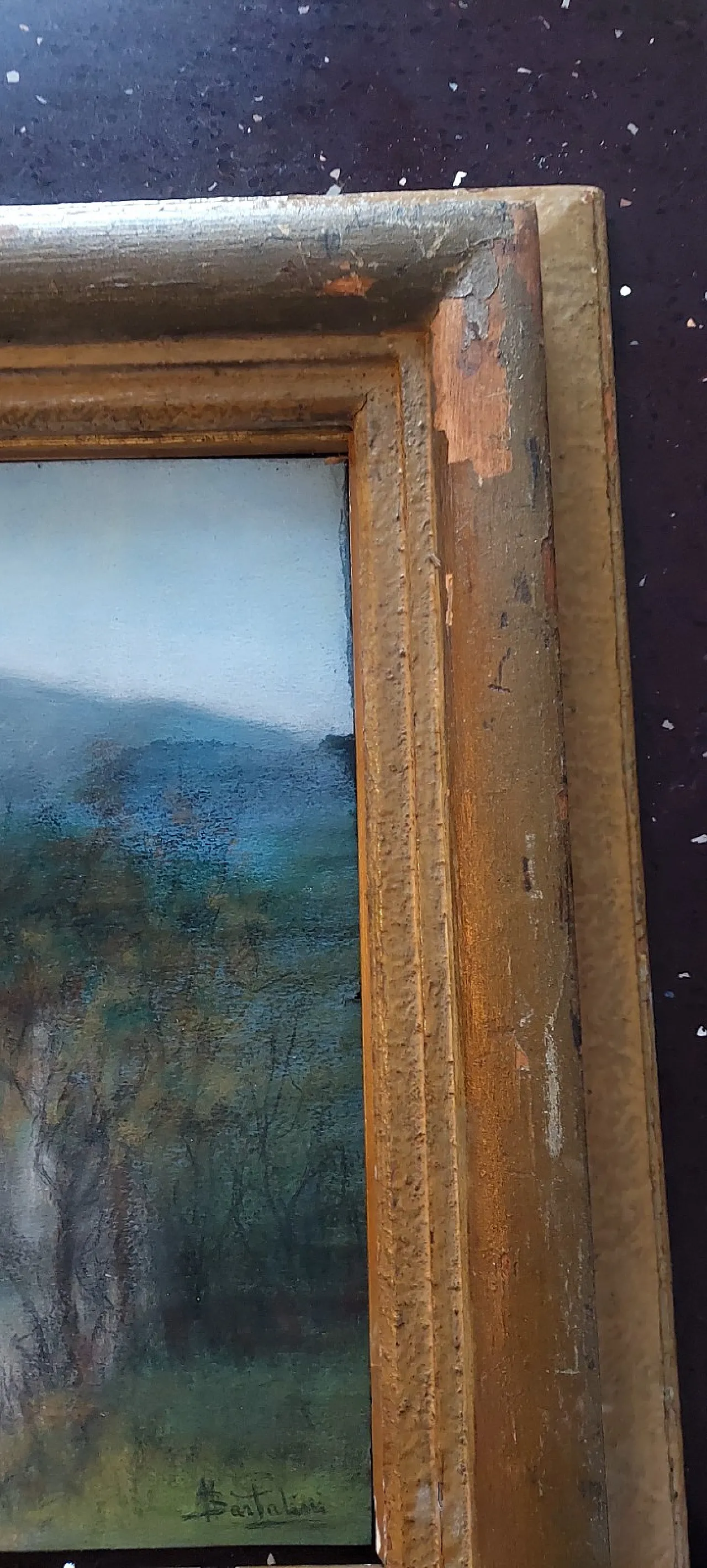 Landscape by Bartalini, pastel on paper with frame, 20th century 5