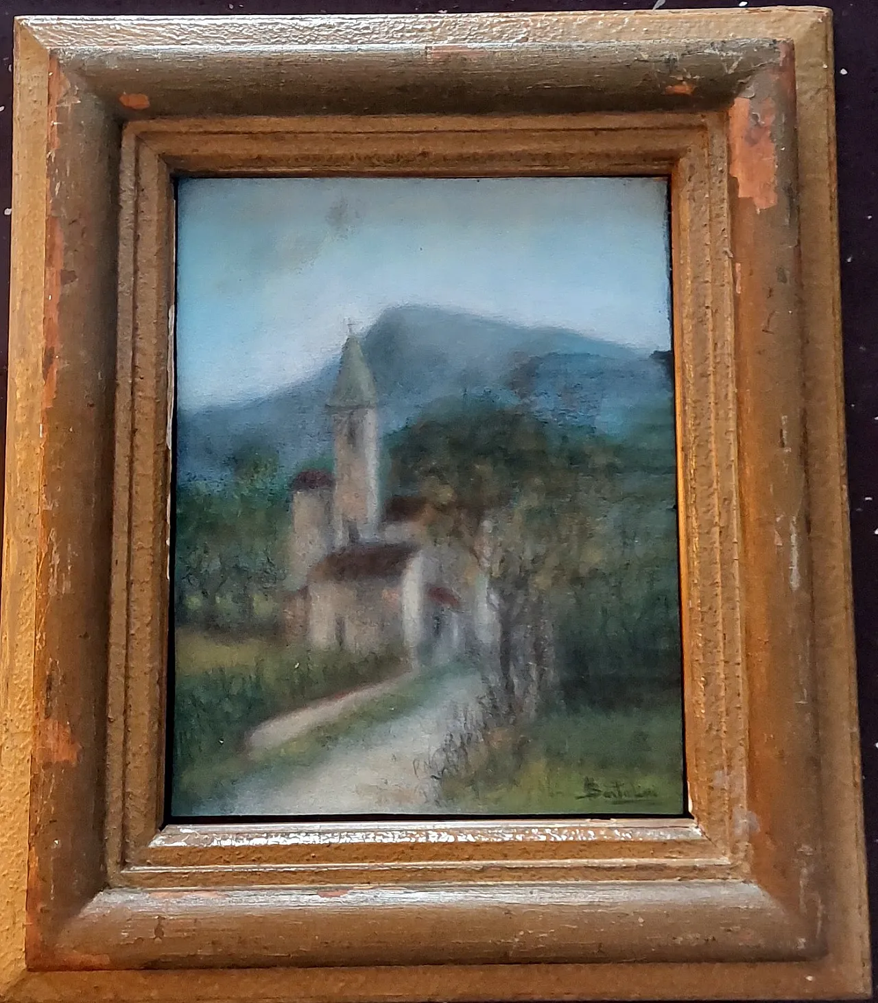 Landscape by Bartalini, pastel on paper with frame, 20th century 9