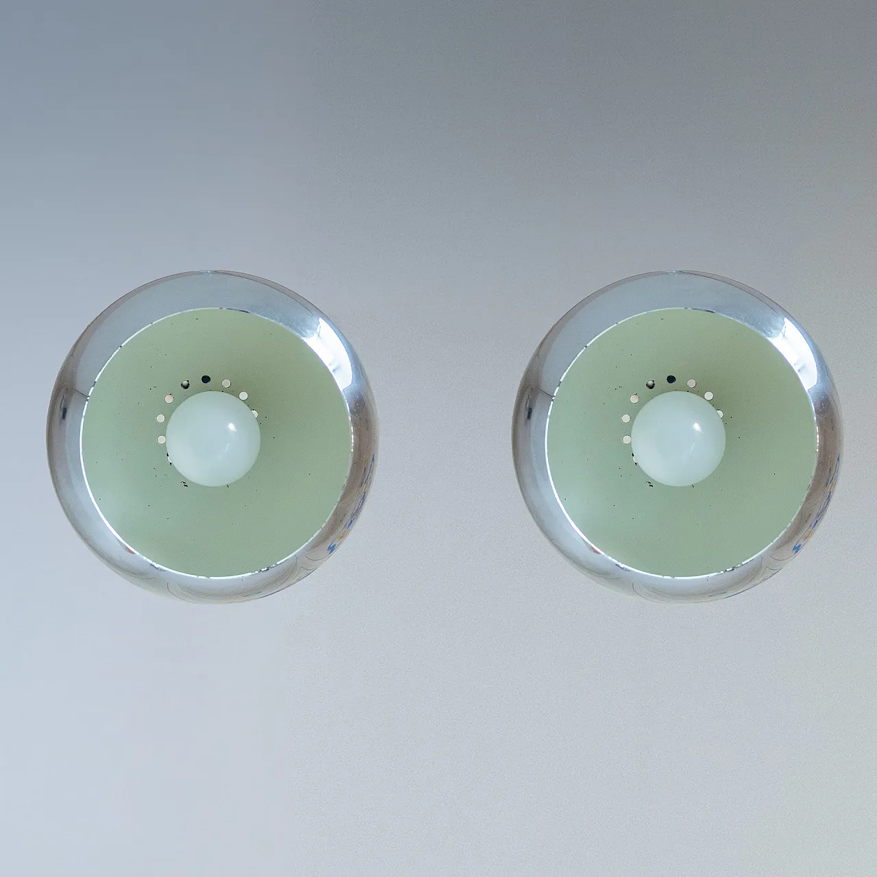 Pair of "Eyeball" pendant lamps by Goffredo Reggiani, 70s 7