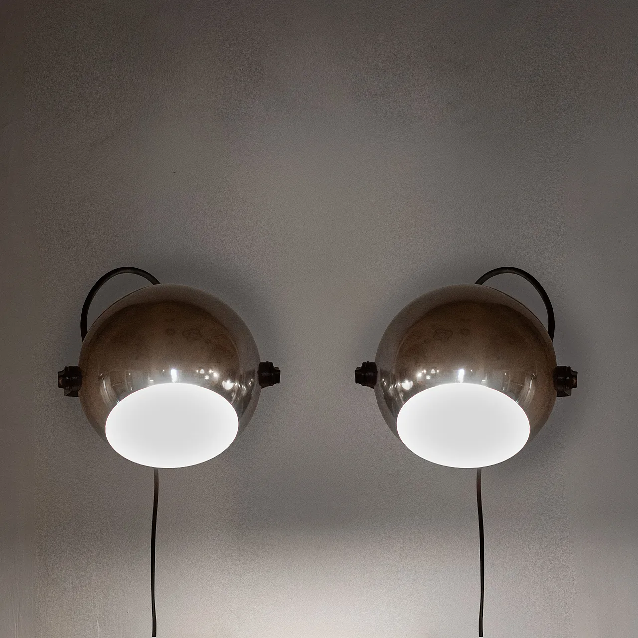 Pair of Industrial Appliques Alta Lite by Targetti, 70s 2