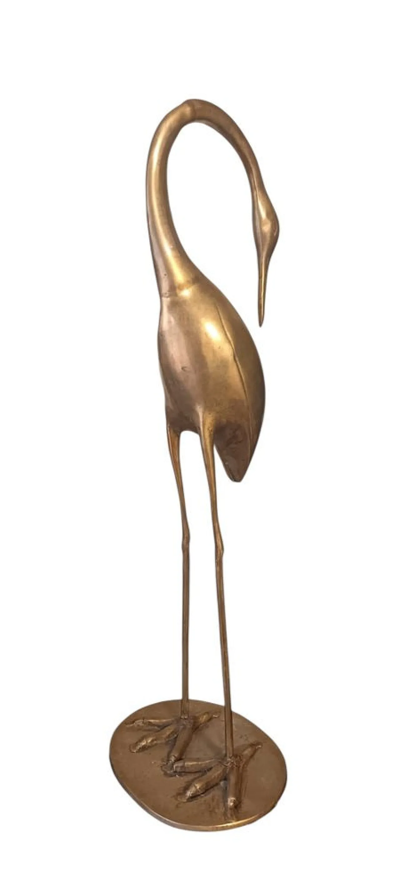 Large Mid-Century Modern Brass Crane, 1950s 1