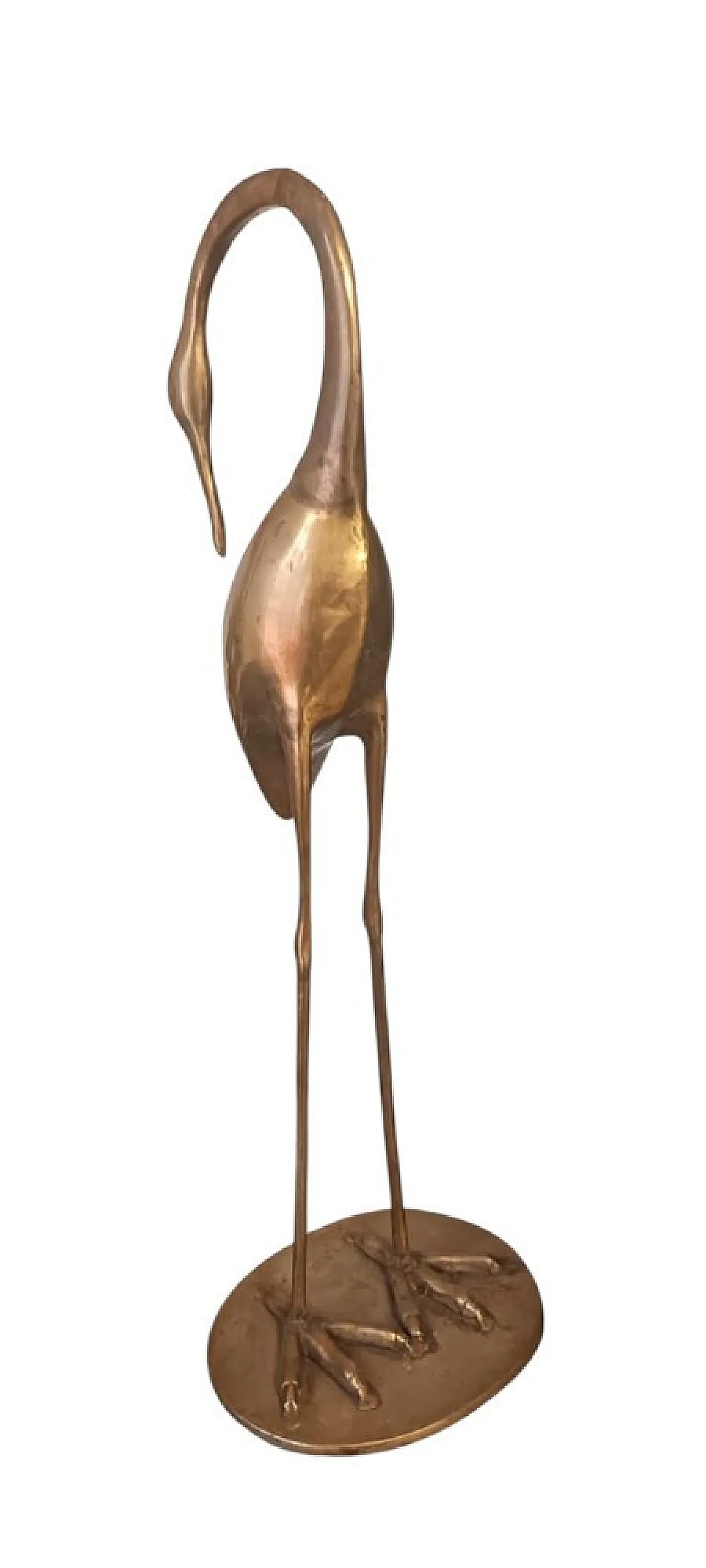 Large Mid-Century Modern Brass Crane, 1950s 2