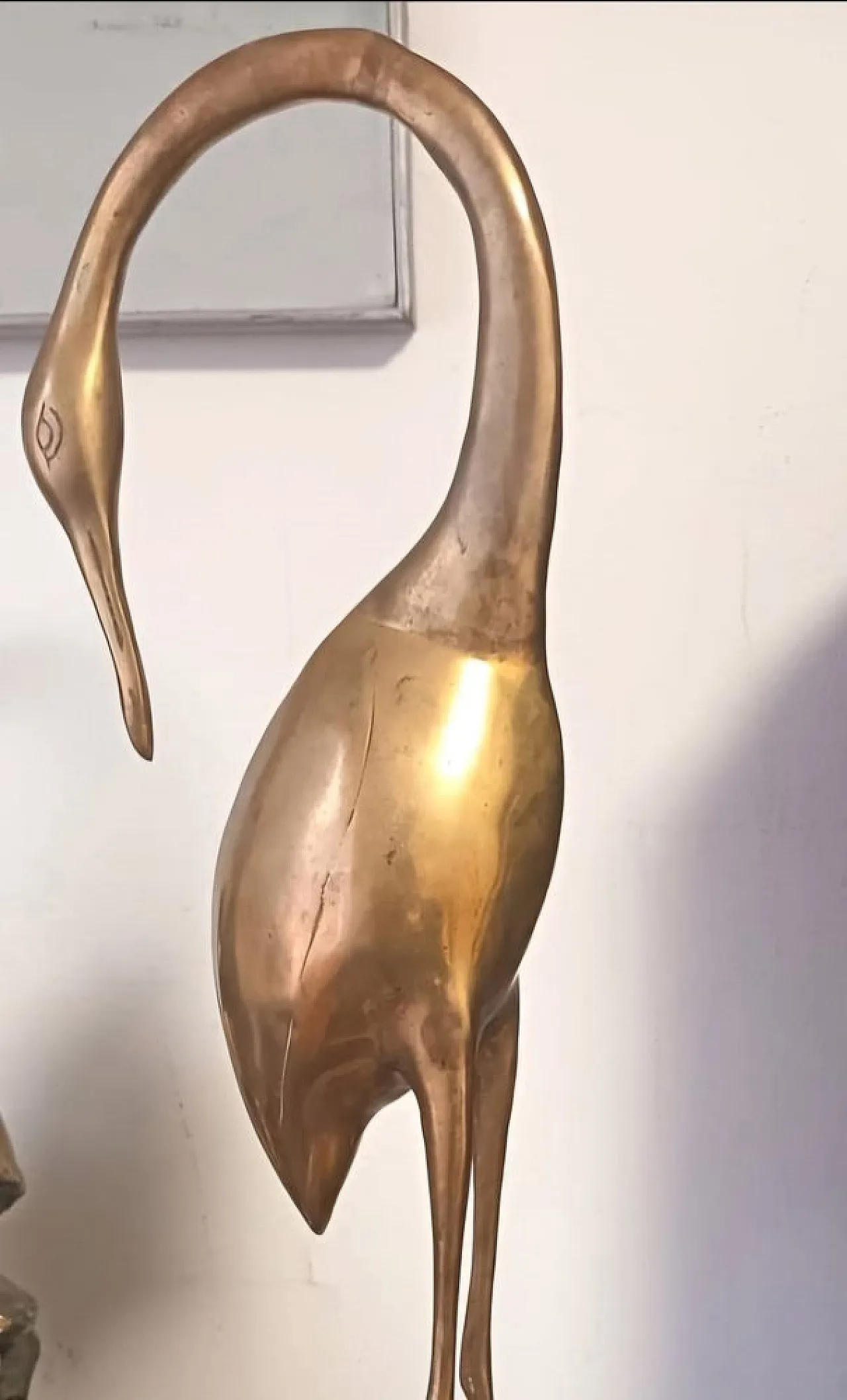 Large Mid-Century Modern Brass Crane, 1950s 3