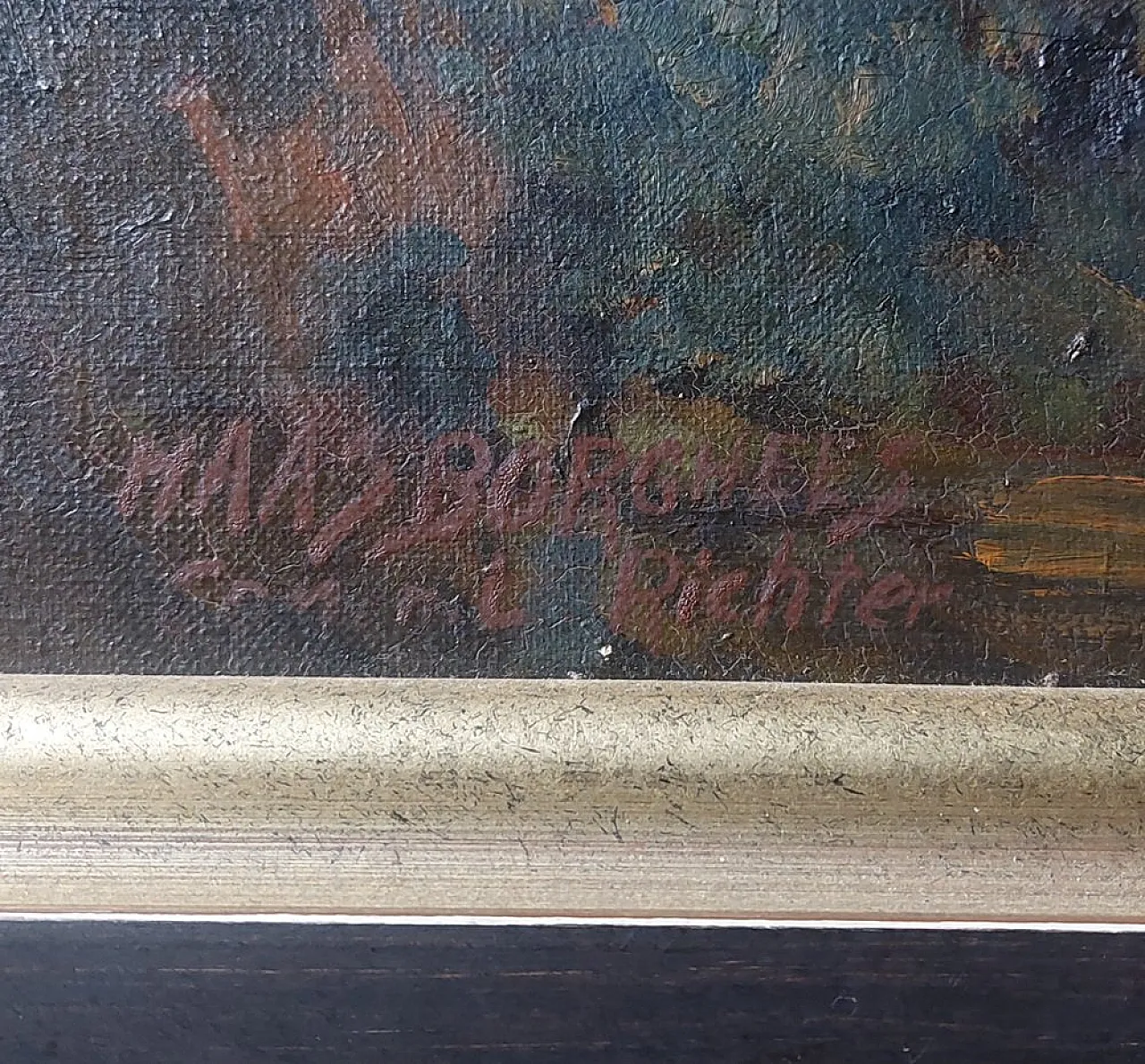 Signed Landscape, German school, Oil on canvas, 19th c. 2