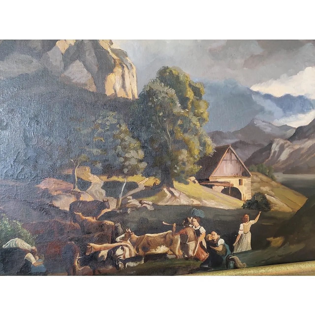 Signed Landscape, German school, Oil on canvas, 19th c. 5