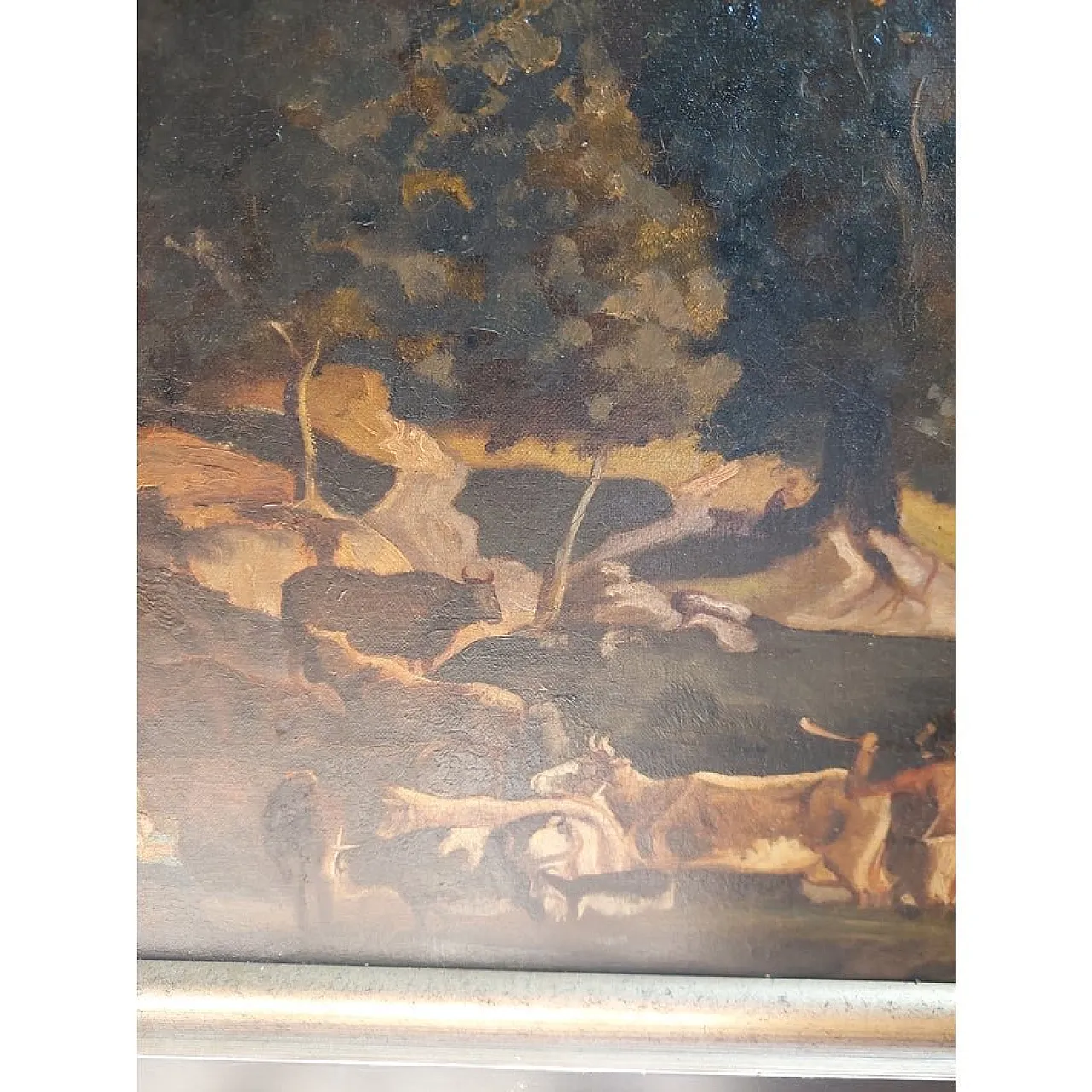 Signed Landscape, German school, Oil on canvas, 19th c. 9