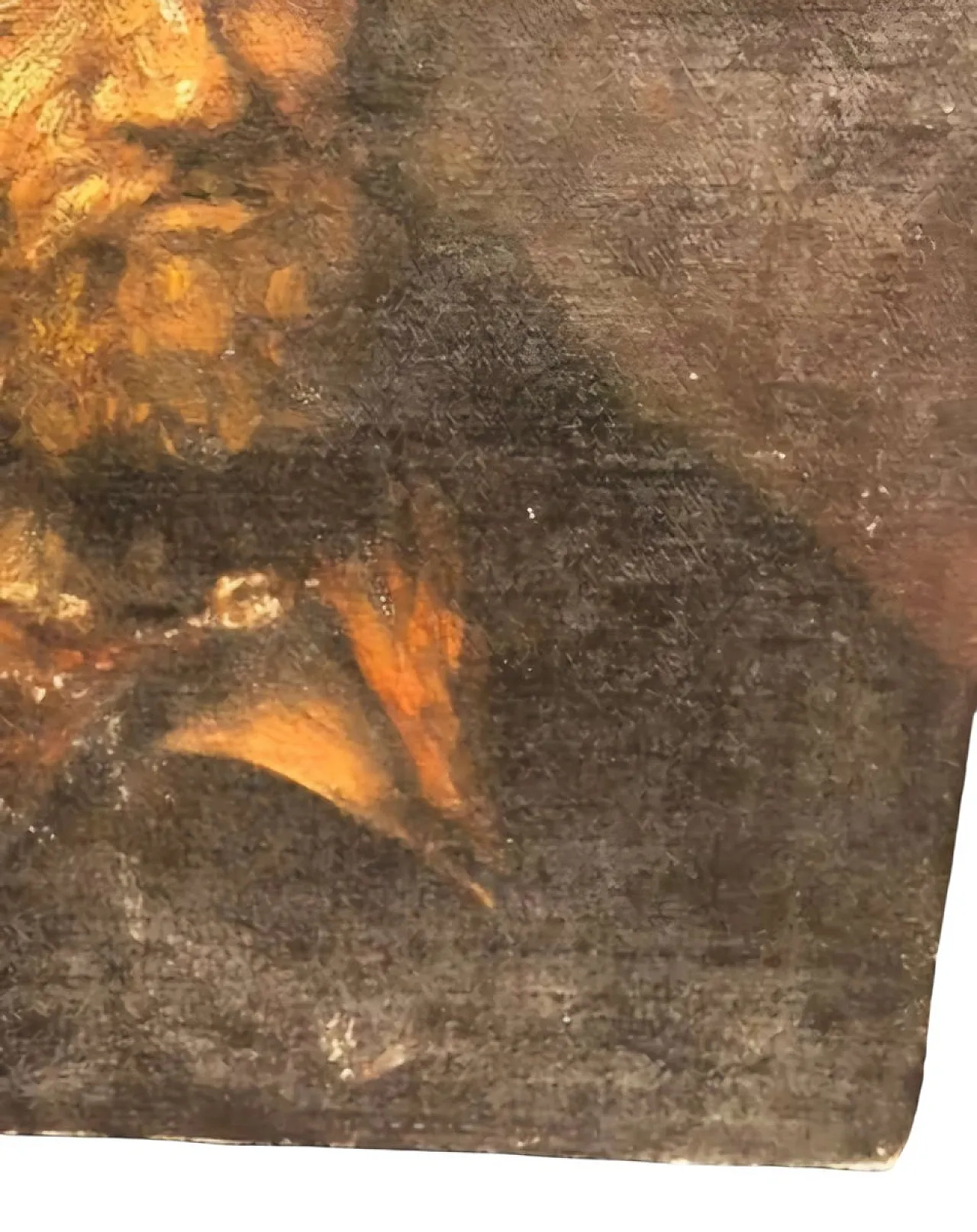 Tronie of bearded man with hat, oil on panel, late 20th century 4
