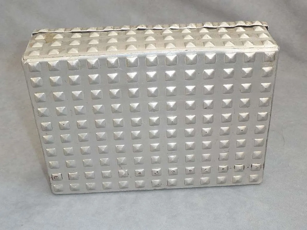 Art Nouveau Aluminium Bonbon Box, Josef Hoffmann Design, 1910s 3