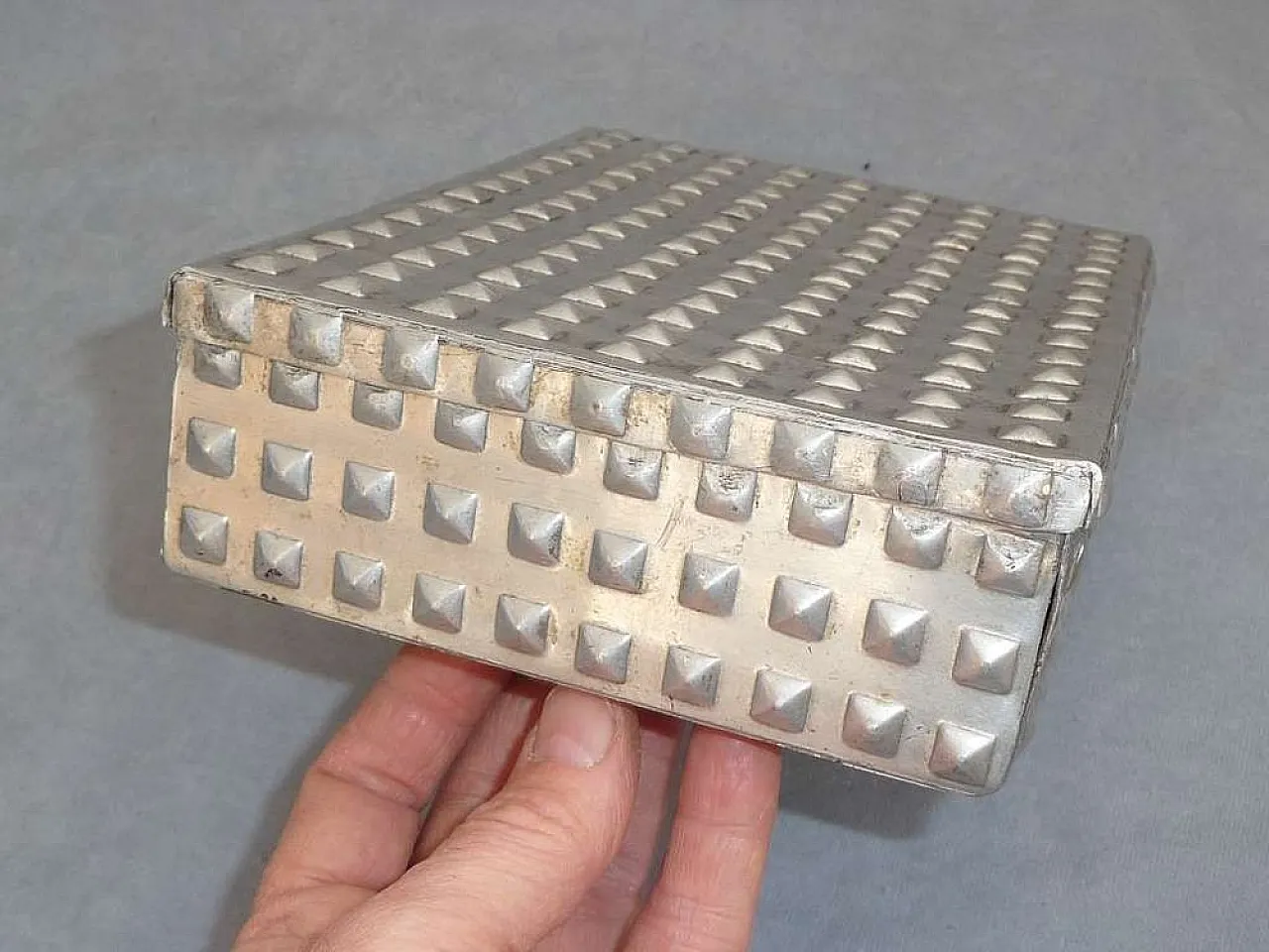 Art Nouveau Aluminium Bonbon Box, Josef Hoffmann Design, 1910s 7
