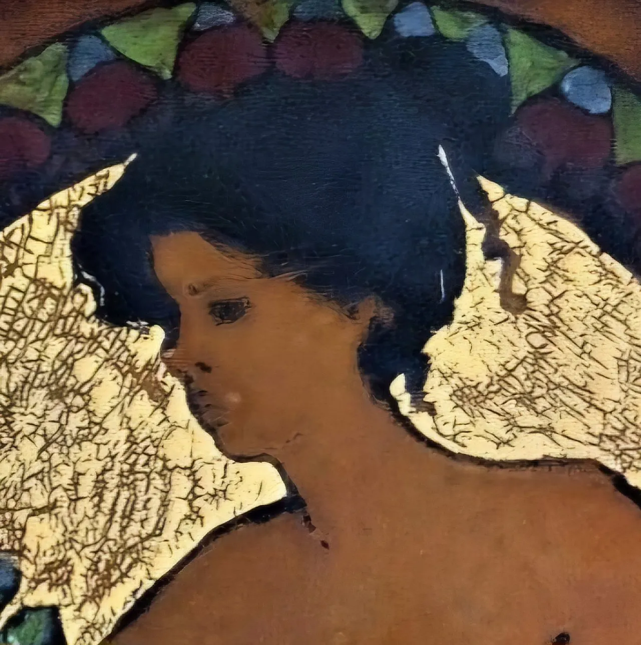 Art Nouveau/Jugendstil enamelled on metal panel, early 20th century 2