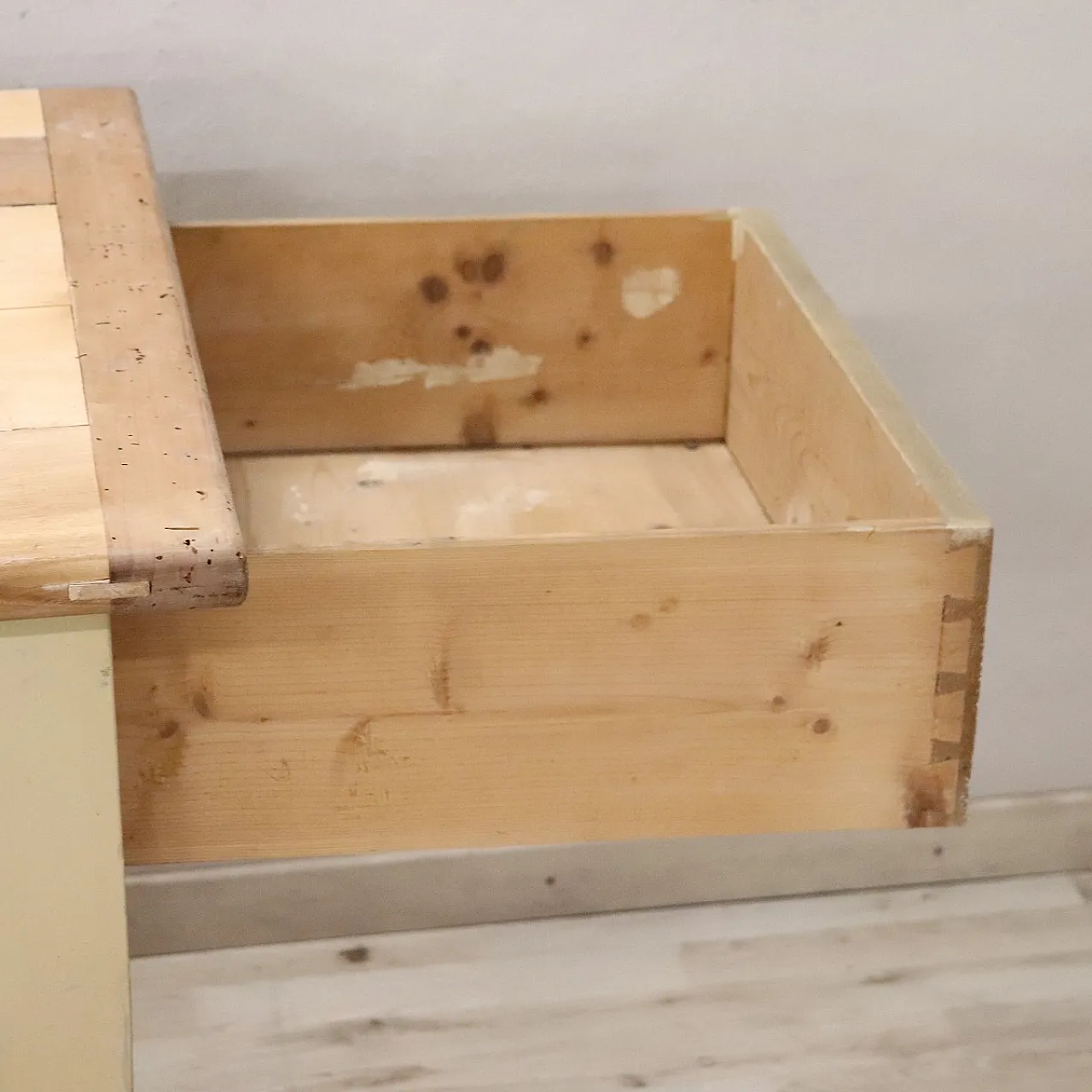 Kitchen or work table, lacquered wood, late 19th century 9