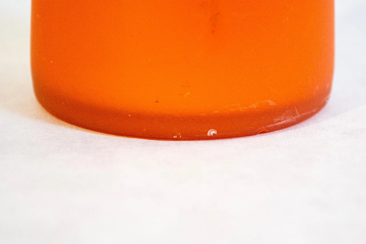 Vaso in vetro di Murano arancione di Carlo Moretti, anni '60 5