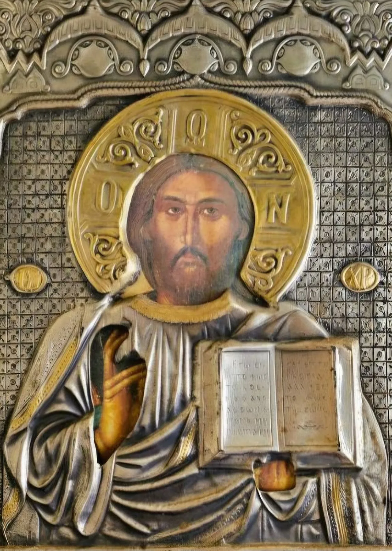 Orthodox icon in wood and silver, early 19th century 2
