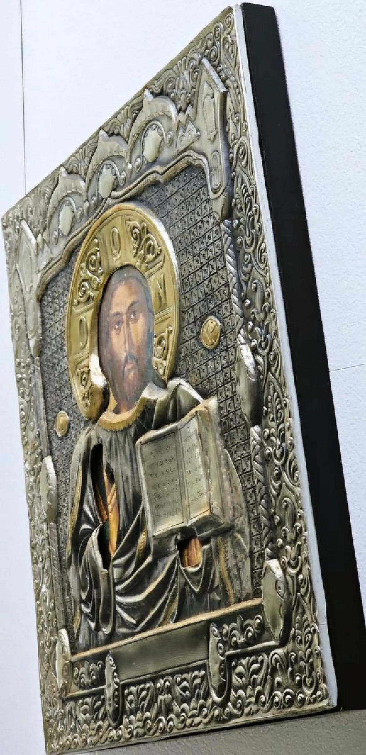 Orthodox icon in wood and silver, early 19th century 5